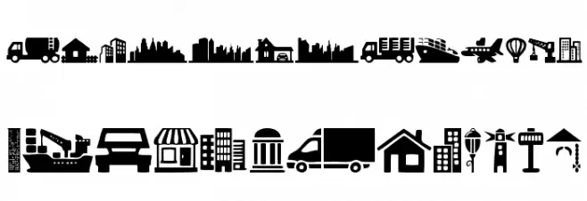 City Icons Caratteri MINUSCOLO