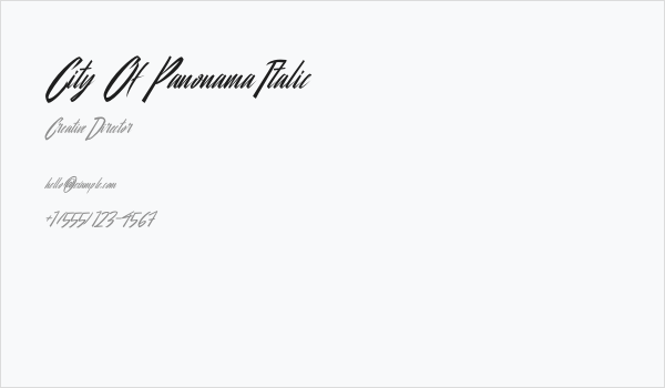 City Of Panonama Italic Business Card