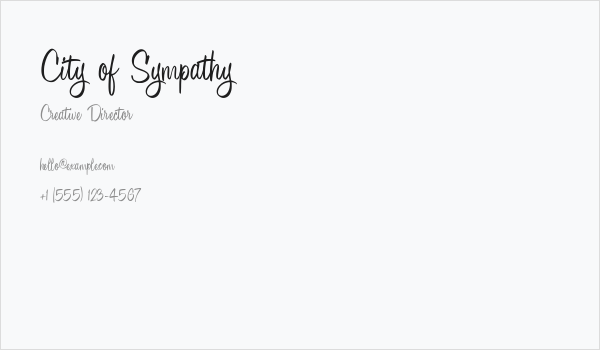City of Sympathy Business Card
