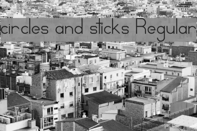 circles and sticks Regular Font examples