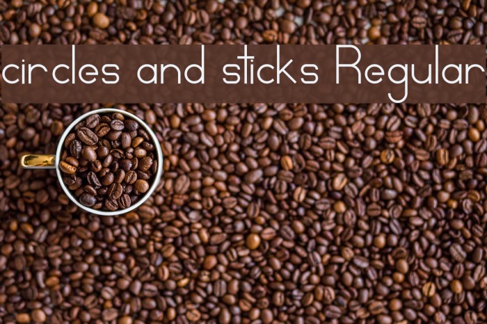 circles and sticks Regular Font examples