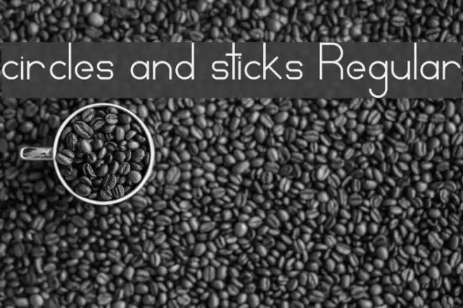circles and sticks Regular Font examples