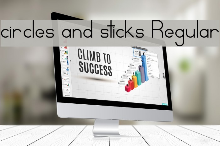 circles and sticks Regular Font examples