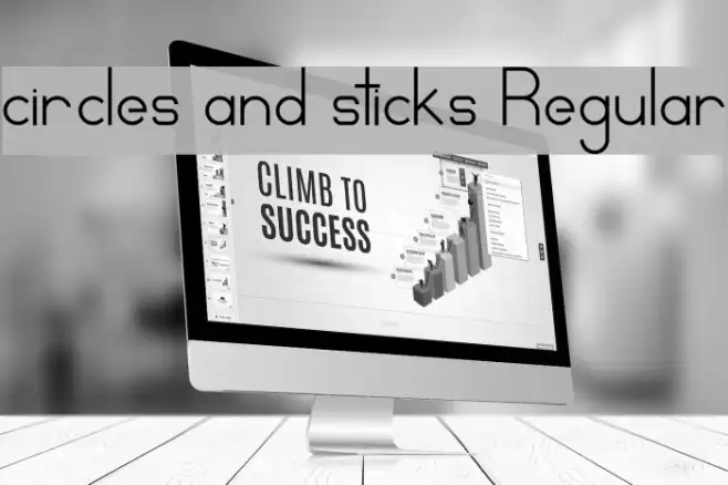 circles and sticks Regular Font examples
