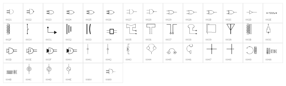 circuit board Character Map