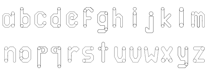 circuitos redondos Font LOWERCASE