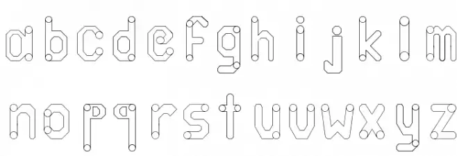 circuitos redondos Schriftart Kleinbuchstaben