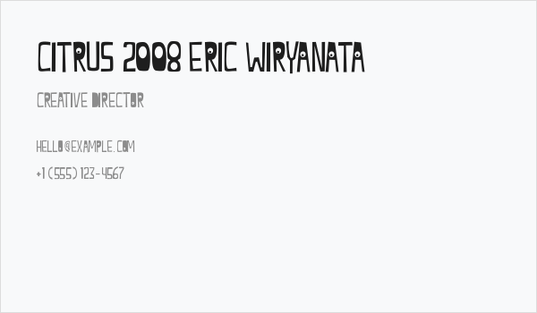 citrus 2008 eric wiryanata Business Card