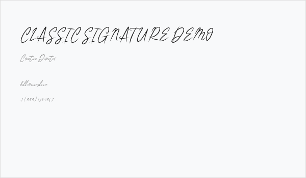 CLASSIC SIGNATURE DEMO Business Card