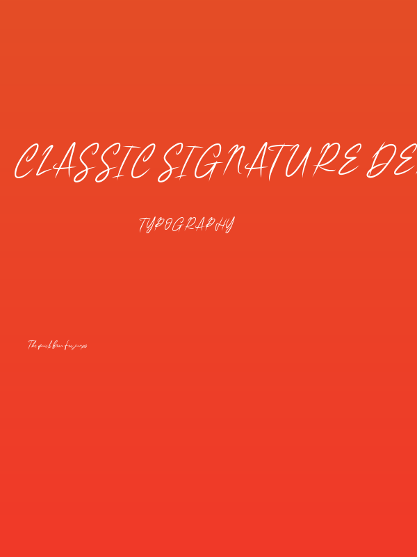 CLASSIC SIGNATURE DEMO Poster