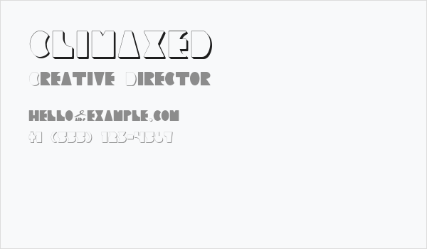 CLIMAXED Business Card