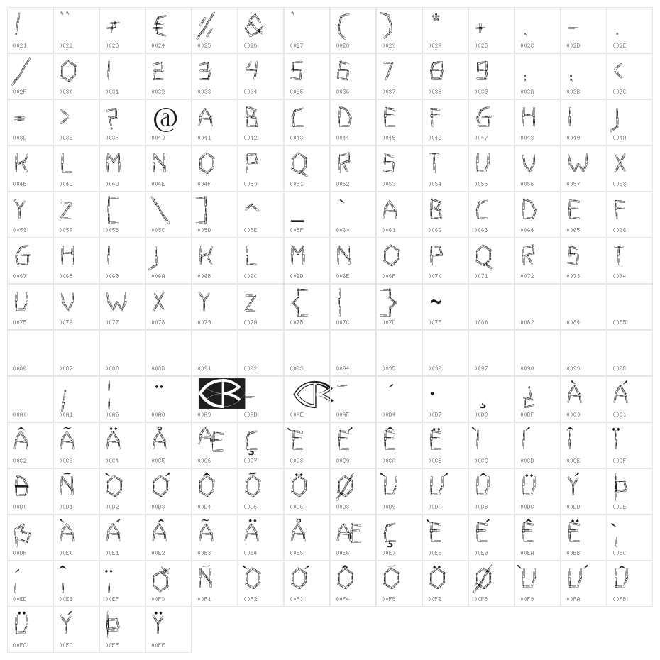CLIPSART Character Map