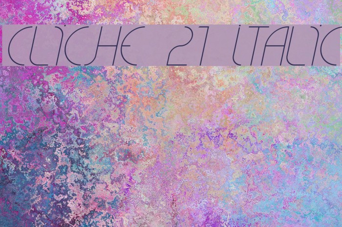 CLiCHE 21 Italic Font examples
