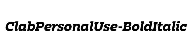 ClabPersonalUse-BoldItalic  免费字体下载
