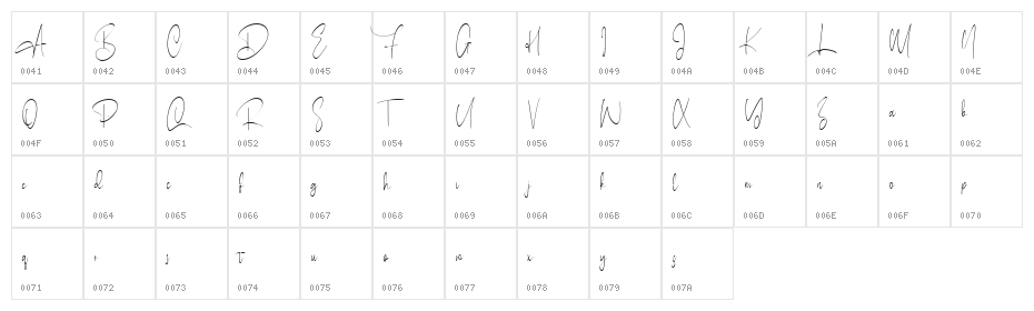 Clairdelune Free Font Regular Character Map