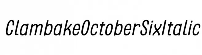Clambake October Six Italic  नि: शुल्क फ़ॉन्ट्स डाउनलोड