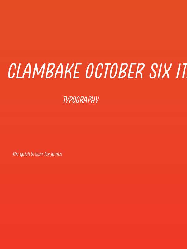 Clambake October Six Italic Poster