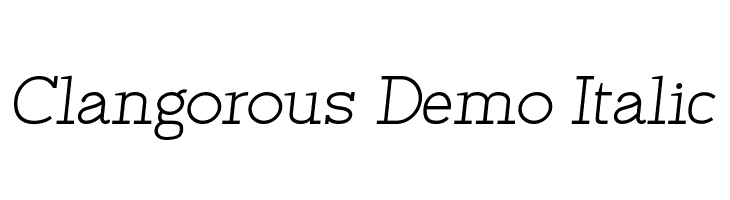 Clangorous Demo Italic  フリーフォントのダウンロード