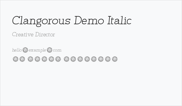 Clangorous Demo Italic Business Card