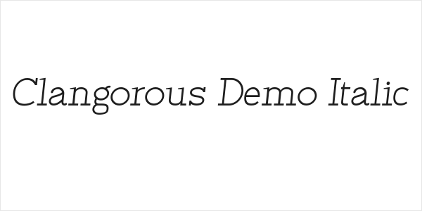 Clangorous Demo Italic Logo