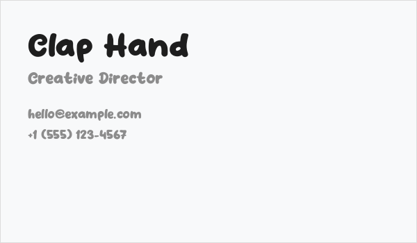 Clap Hand Business Card