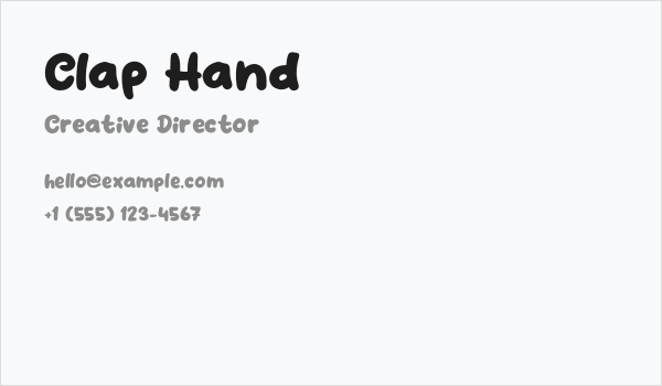 Clap Hand Business Card