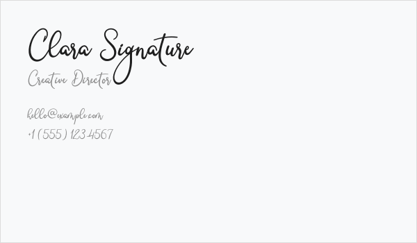 Clara Signature Business Card