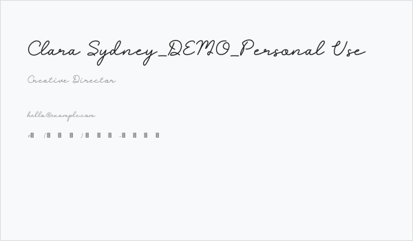 Clara Sydney_DEMO_Personal Use Business Card