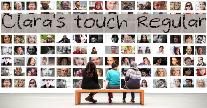 Clara's touch Regular Font examples