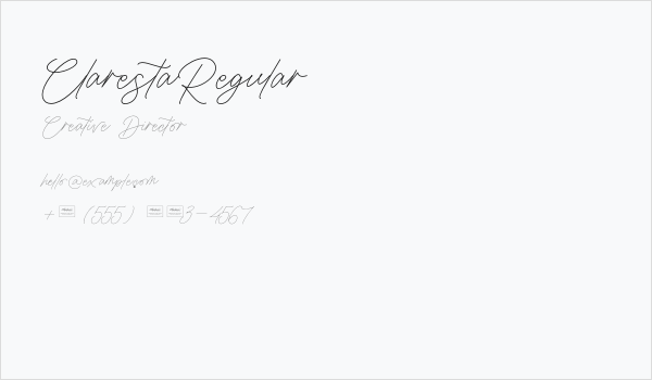 ClarestaRegular Business Card
