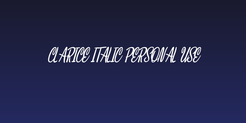 Clarice Italic Personal Use Social Header