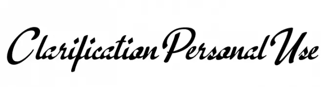 Clarification Personal Use   Frei Schriftart Herunterladen
