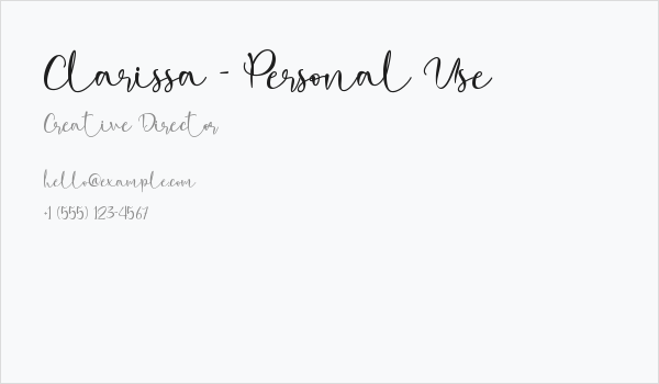 Clarissa - Personal Use Business Card