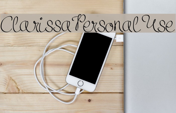 ClarissaPersonalUse Font examples