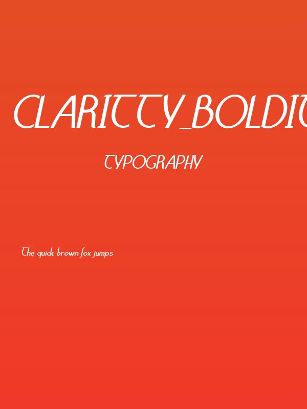 Claritty_BoldItalic Poster
