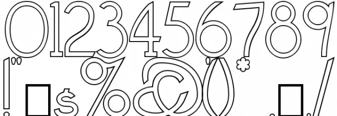 Claritty_Outline Font OTHER CHARS