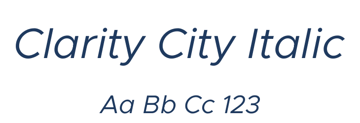 Clarity City Italic Font Preview