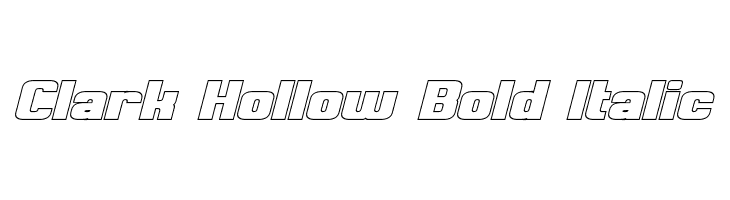 Clark Hollow Bold Italic Font
