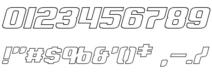 Clark Hollow Italic Font OTHER CHARS