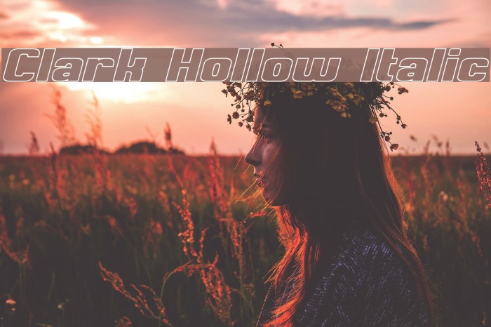 Clark Hollow Italic Font examples