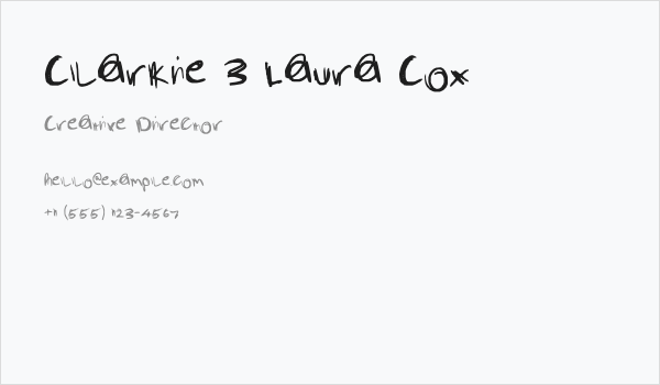 Clarkie 3 Laura Cox Business Card