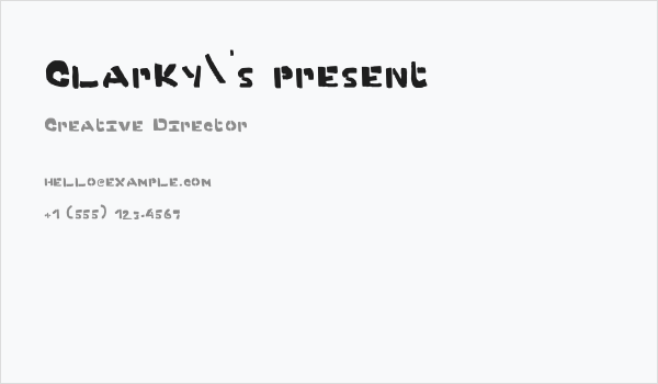 Clarky's present Business Card