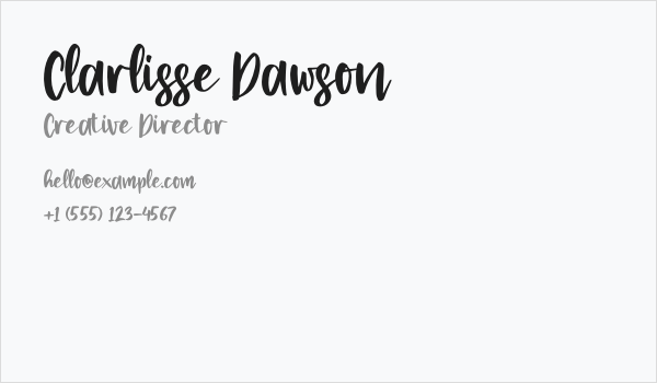 Clarlisse Dawson Business Card