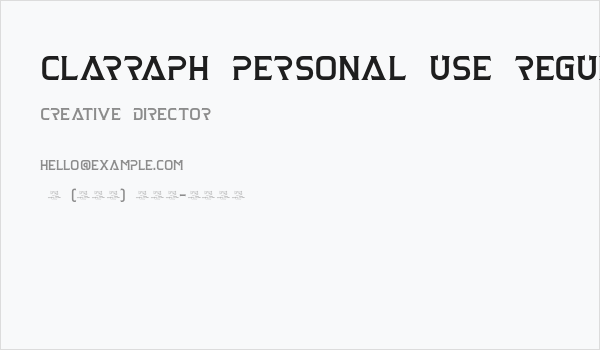 Clarraph Personal Use Regular Business Card