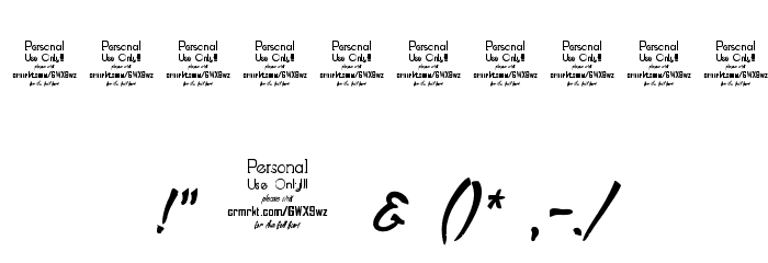 Clarraph Script Personal Use Regular Font OTHER CHARS