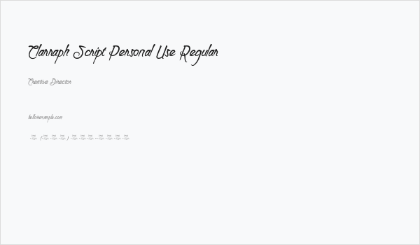 Clarraph Script Personal Use Regular Business Card