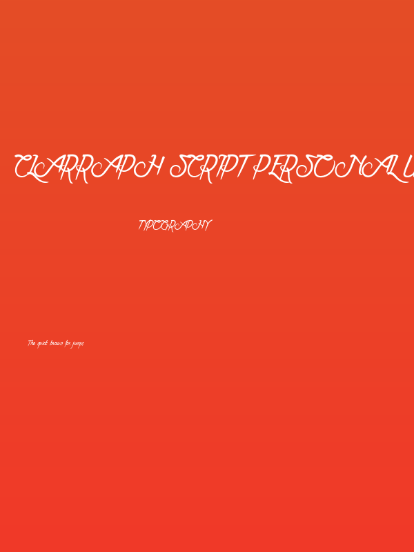 Clarraph Script Personal Use Regular Poster