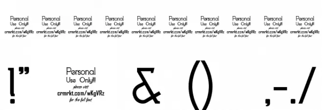 Clarraz Personal Use Regular Font OTHER CHARS