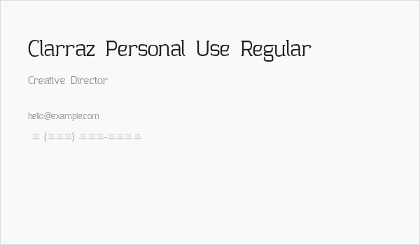 Clarraz Personal Use Regular Business Card