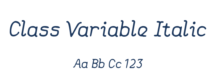 Class Variable Italic Font Preview